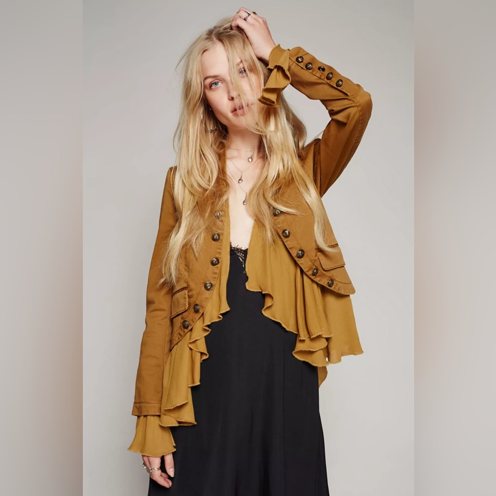 Like 🆕 Free People | Romantic Ruffle Jacket Small - Picture 2 of 16